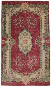 Vintage Turkish Hand-Knotted Rug - 4' 8" x 8' 2" (56" x 98")