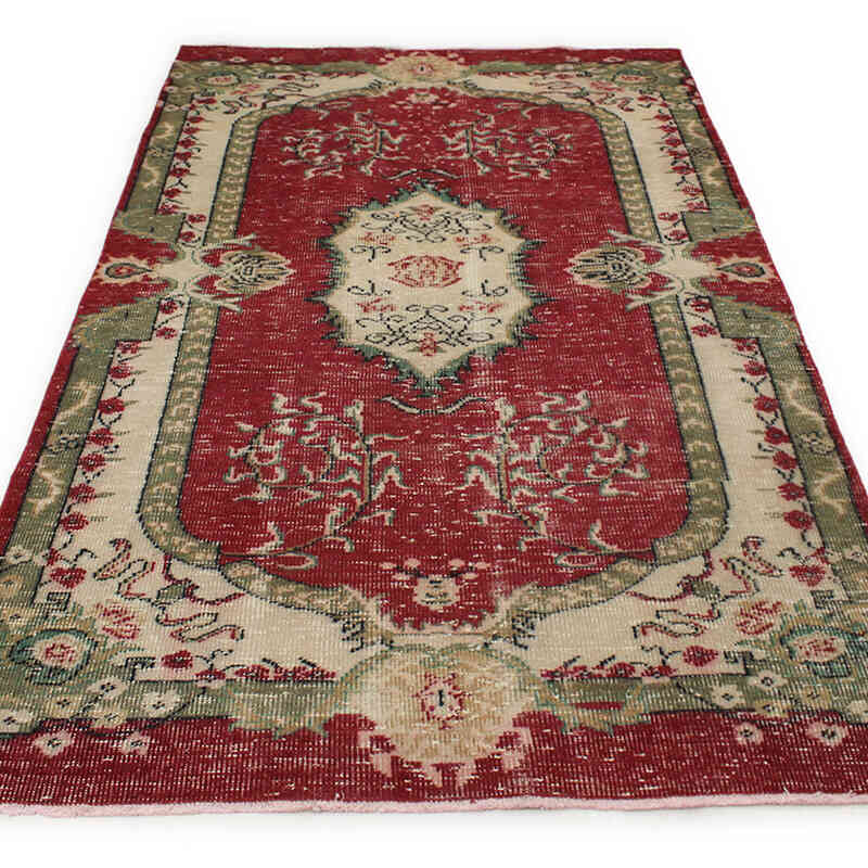 Vintage Turkish Hand-Knotted Rug - 4' 8" x 8' 2" (56" x 98") - K0076733