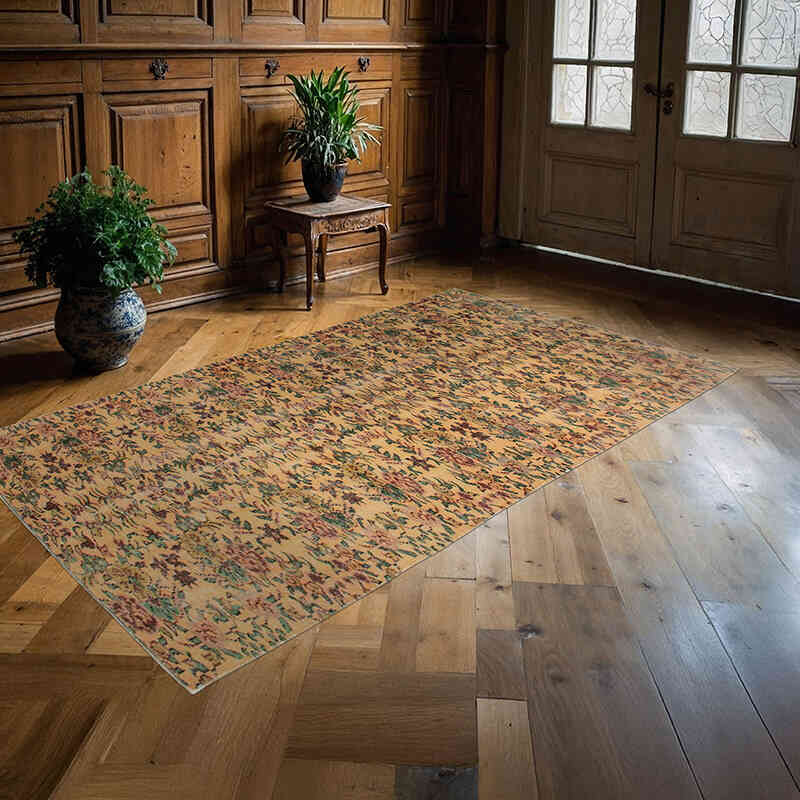 Vintage Turkish Hand-Knotted Rug - 4' 10" x 8' 6" (58" x 102") - K0076746