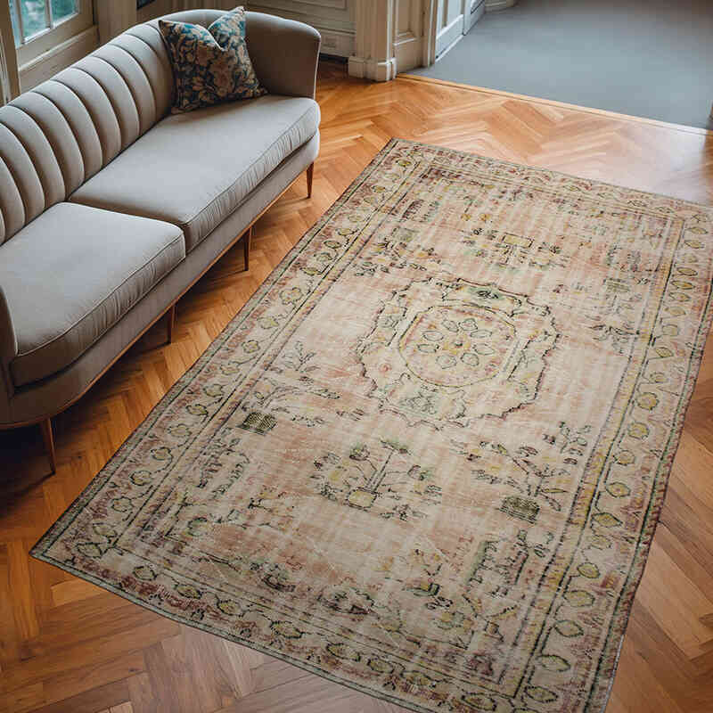 Vintage Turkish Hand-Knotted Rug - 6' 1" x 9' 10" (73" x 118") - K0076747