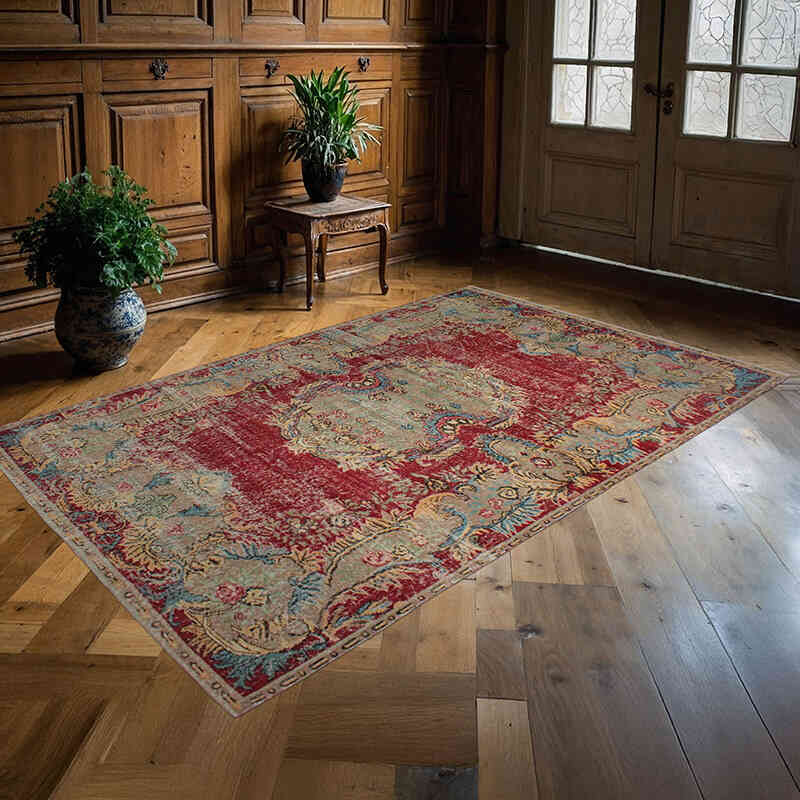 Vintage Turkish Hand-Knotted Rug - 5' 4" x 8' 4" (64" x 100") - K0076749