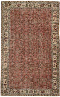 Vintage Turkish Hand-Knotted Rug - 5' 3" x 8' 11" (63" x 107")