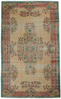 Vintage Turkish Hand-Knotted Rug - 5' 6" x 9' 1" (66" x 109")