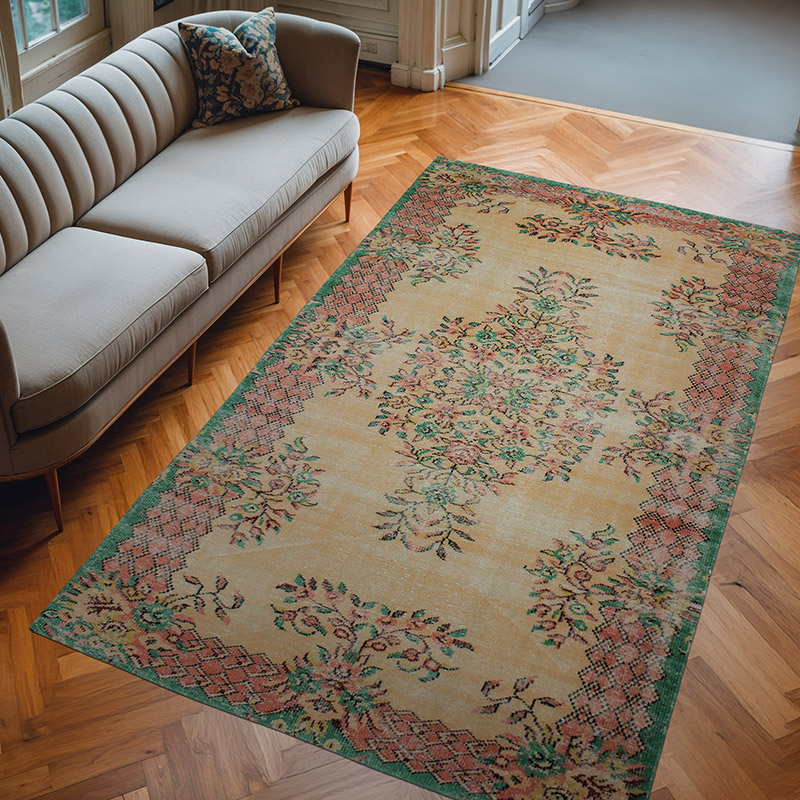 Alfombra Vintage Turca Anudada a Mano - 167 cm x 278 cm - K0076757