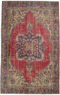 Vintage Turkish Hand-Knotted Rug - 185 cm x 298 cm