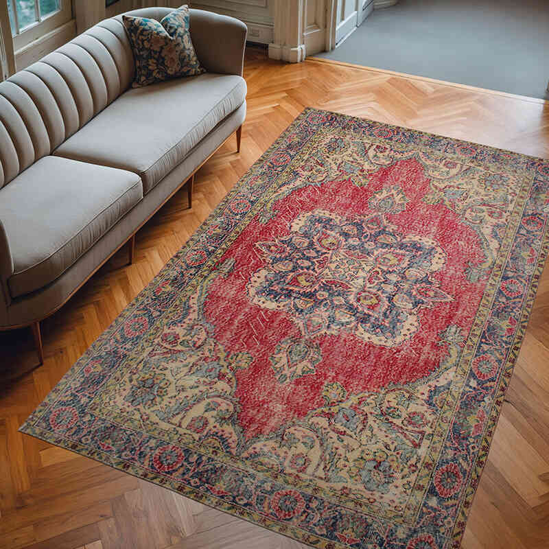 Vintage Turkish Hand-Knotted Rug - 6' 1" x 9' 9" (73" x 117") - K0076760