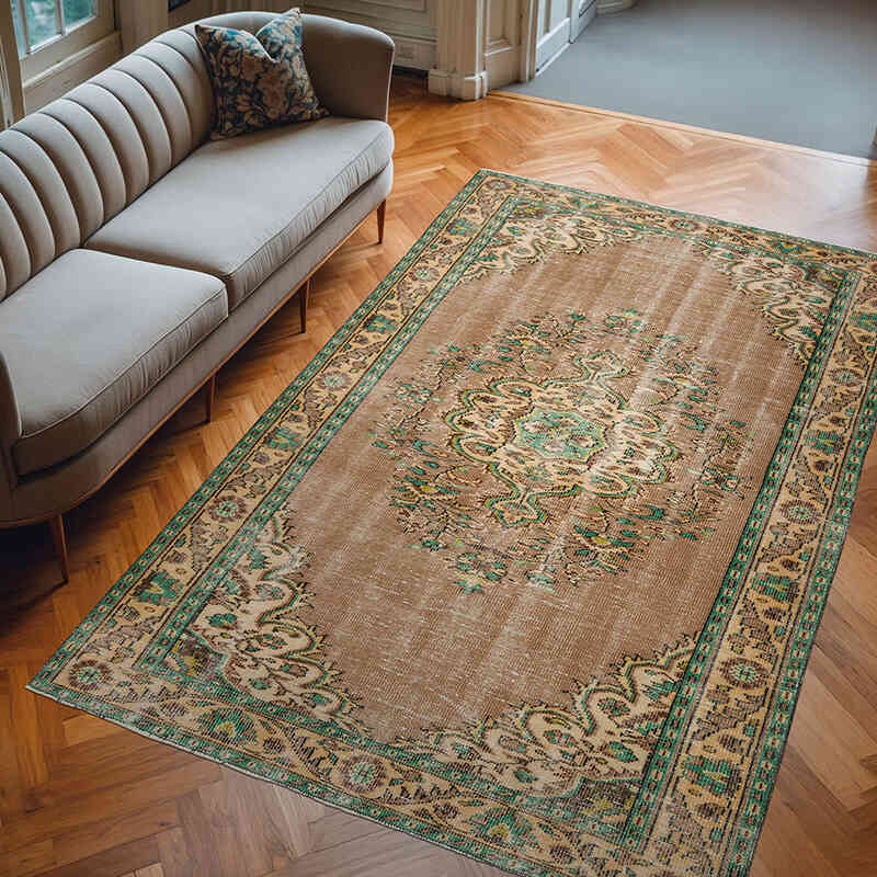 Alfombra Vintage Turca Anudada a Mano - 190 cm x 290 cm - K0076765