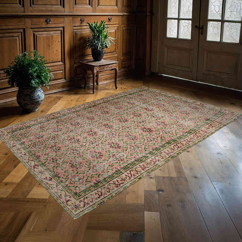 Alfombra Vintage Turca Anudada a Mano - 158 cm x 246 cm - K0076766