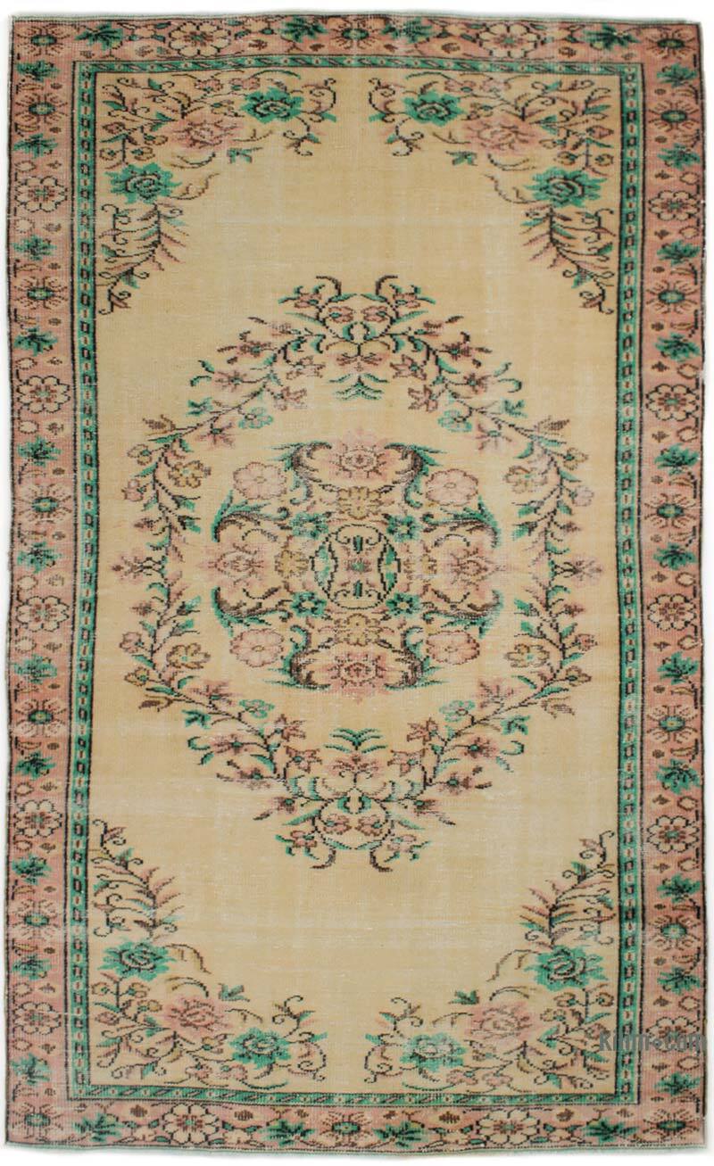 Vintage Turkish Hand-Knotted Rug - 5' 3" x 9'  (63" x 108") - K0076769