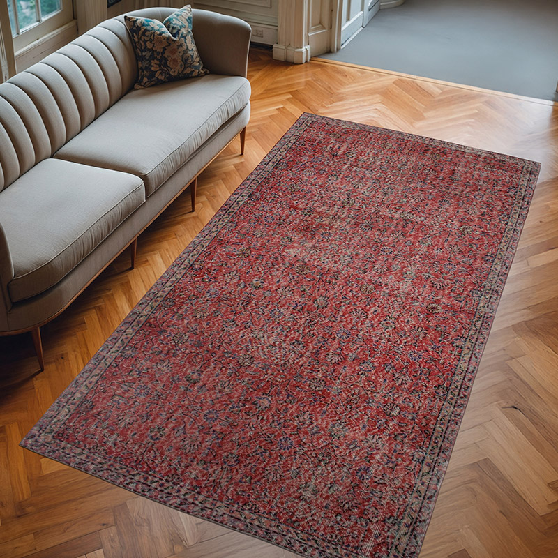 Alfombra Vintage Turca Anudada a Mano - 159 cm x 288 cm - K0076771