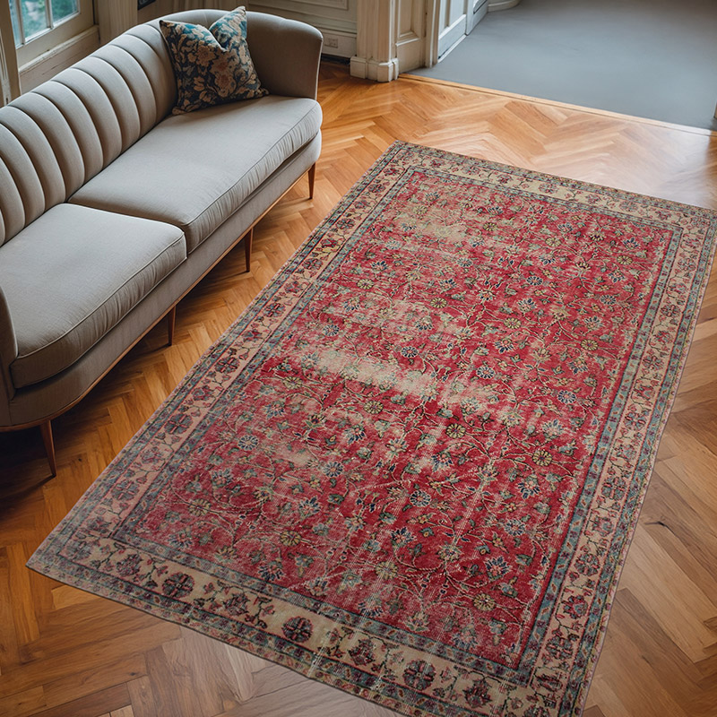 El Dokuma Vintage Halı - 174 cm x 286 cm - K0076772