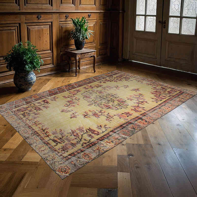 Alfombra Vintage Turca Anudada a Mano - 175 cm x 267 cm - K0076774