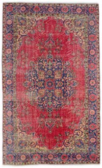 Vintage Turkish Hand-Knotted Rug - 5' 7" x 9' 2" (67" x 110")