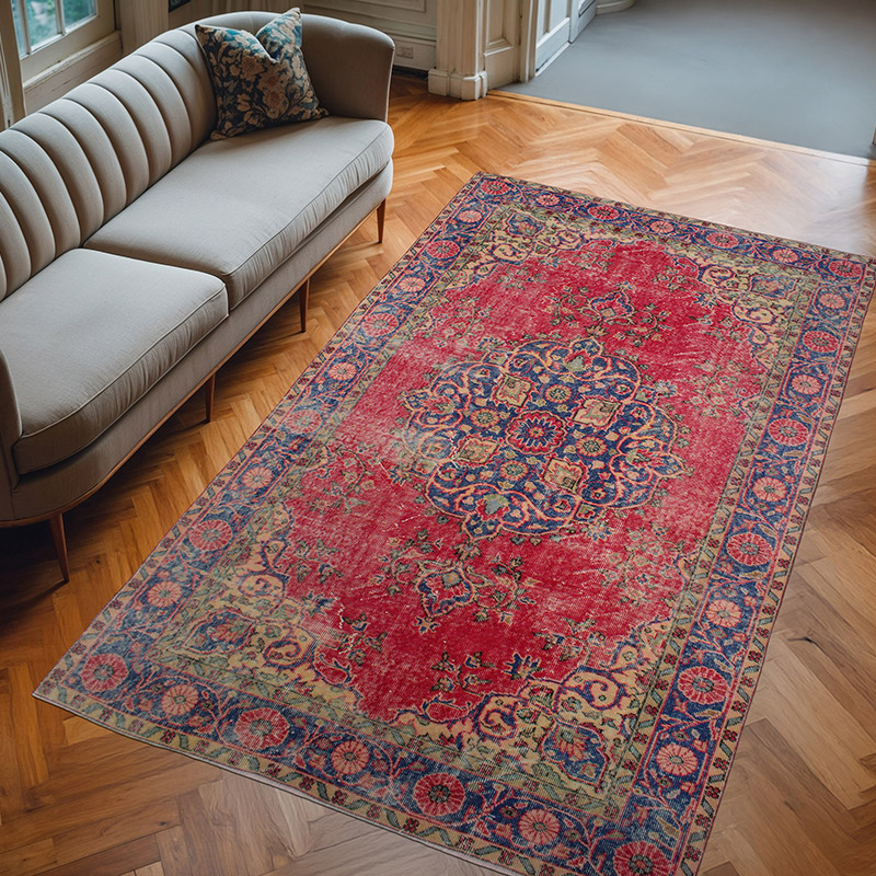 Alfombra Vintage Turca Anudada a Mano - 169 cm x 280 cm - K0076775