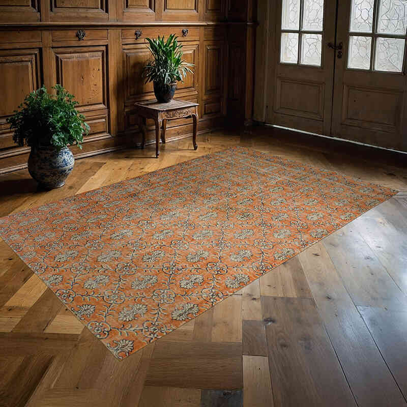 Alfombra Vintage Turca Anudada a Mano - 164 cm x 267 cm - K0076781