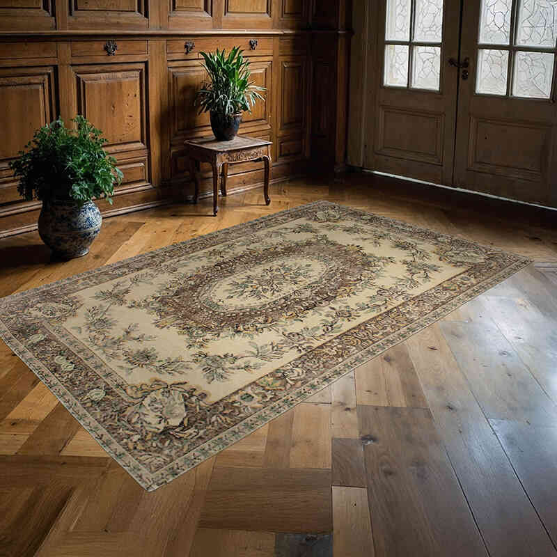 Alfombra Vintage Turca Anudada a Mano - 160 cm x 265 cm - K0076782