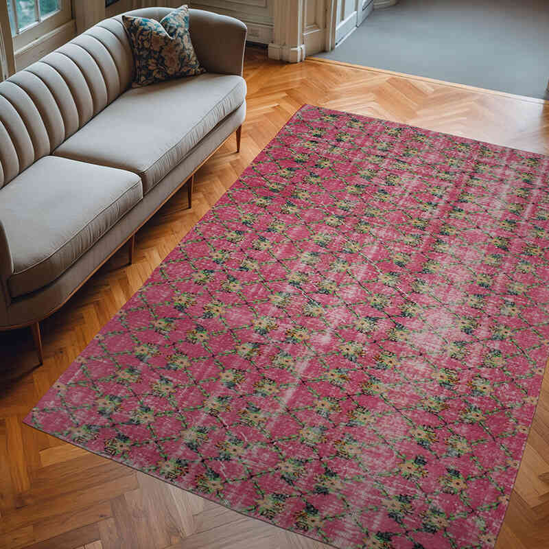 Vintage Turkish Hand-Knotted Rug - 6'  x 9' 1" (72" x 109") - K0076789