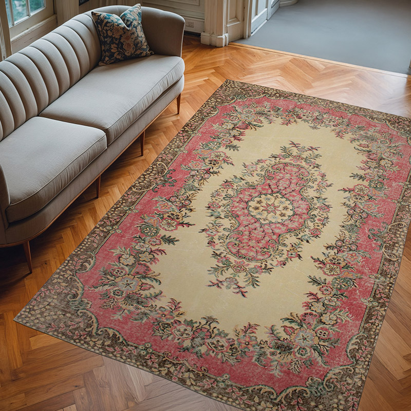 Vintage Turkish Hand-Knotted Rug - 5' 10" x 9' 2" (70" x 110") - K0076790