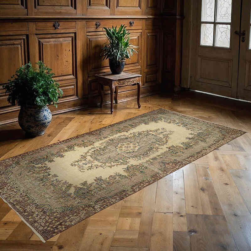 El Dokuma Vintage Halı - 110 cm x 231 cm - K0076795