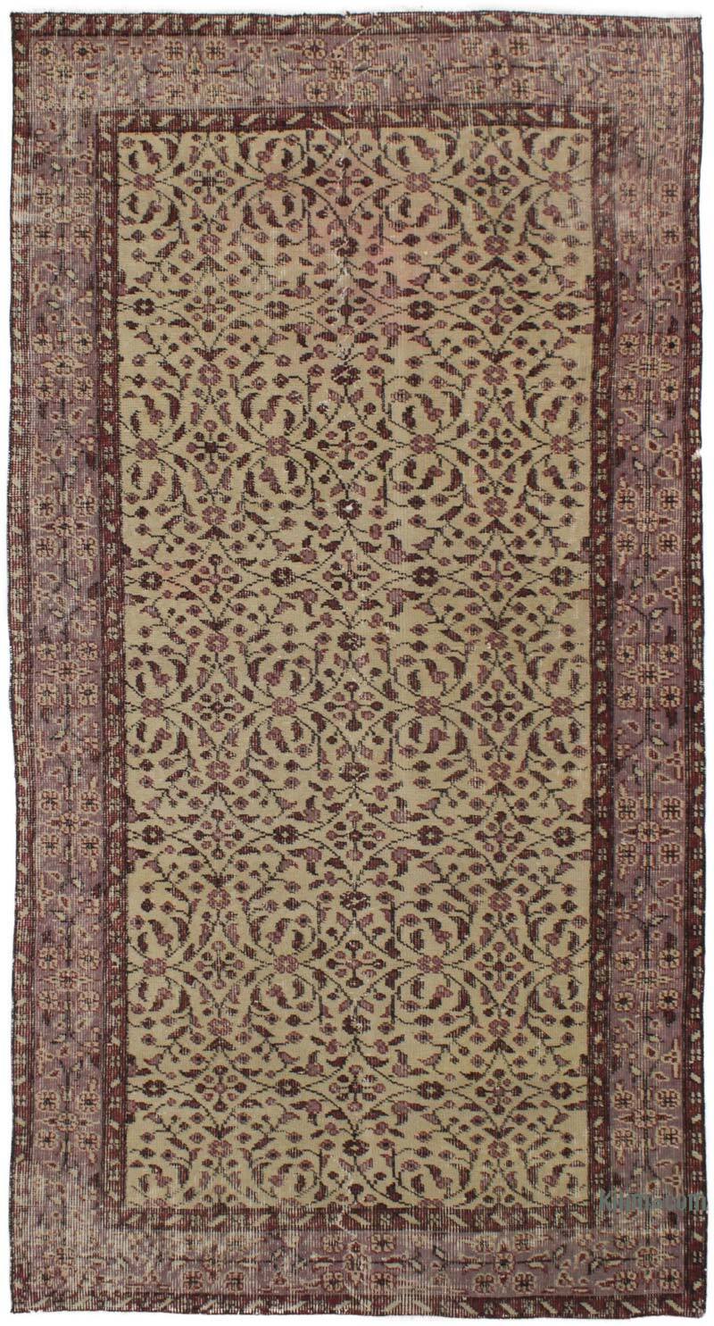 Alfombra Vintage Turca Anudada a Mano - 107 cm x 207 cm - K0076797