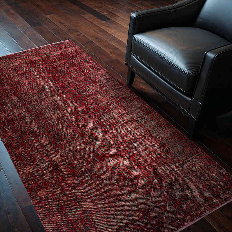 Alfombra Vintage Turca Anudada a Mano - 114 cm x 202 cm - K0076825