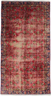 Alfombra Vintage Turca Anudada a Mano - 110 cm x 210 cm