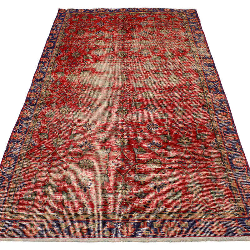 Alfombra Vintage Turca Anudada a Mano - 110 cm x 210 cm - K0076826