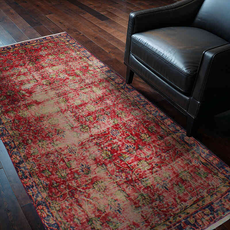 Alfombra Vintage Turca Anudada a Mano - 110 cm x 210 cm - K0076826