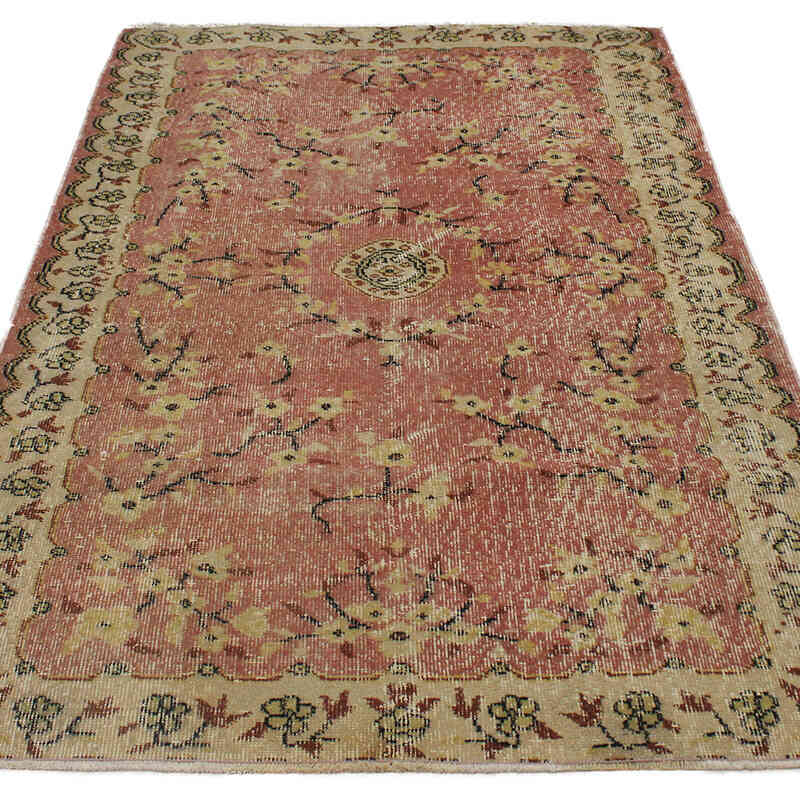 Alfombra Vintage Turca Anudada a Mano - 118 cm x 194 cm - K0076829