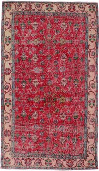 Alfombra Vintage Turca Anudada a Mano - 114 cm x 204 cm
