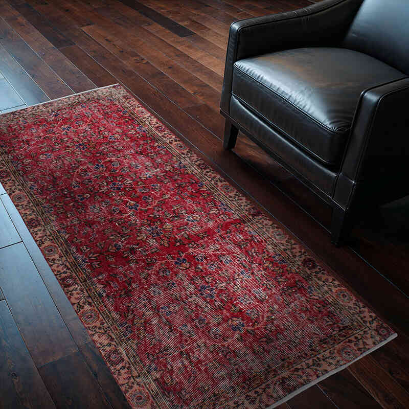 Alfombra Vintage Turca Anudada a Mano - 88 cm x 181 cm - K0076841