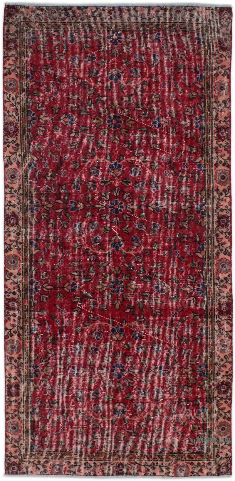 Alfombra Vintage Turca Anudada a Mano - 88 cm x 181 cm - K0076841