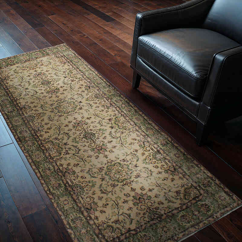Alfombra Vintage Turca Anudada a Mano - 95 cm x 204 cm - K0076853