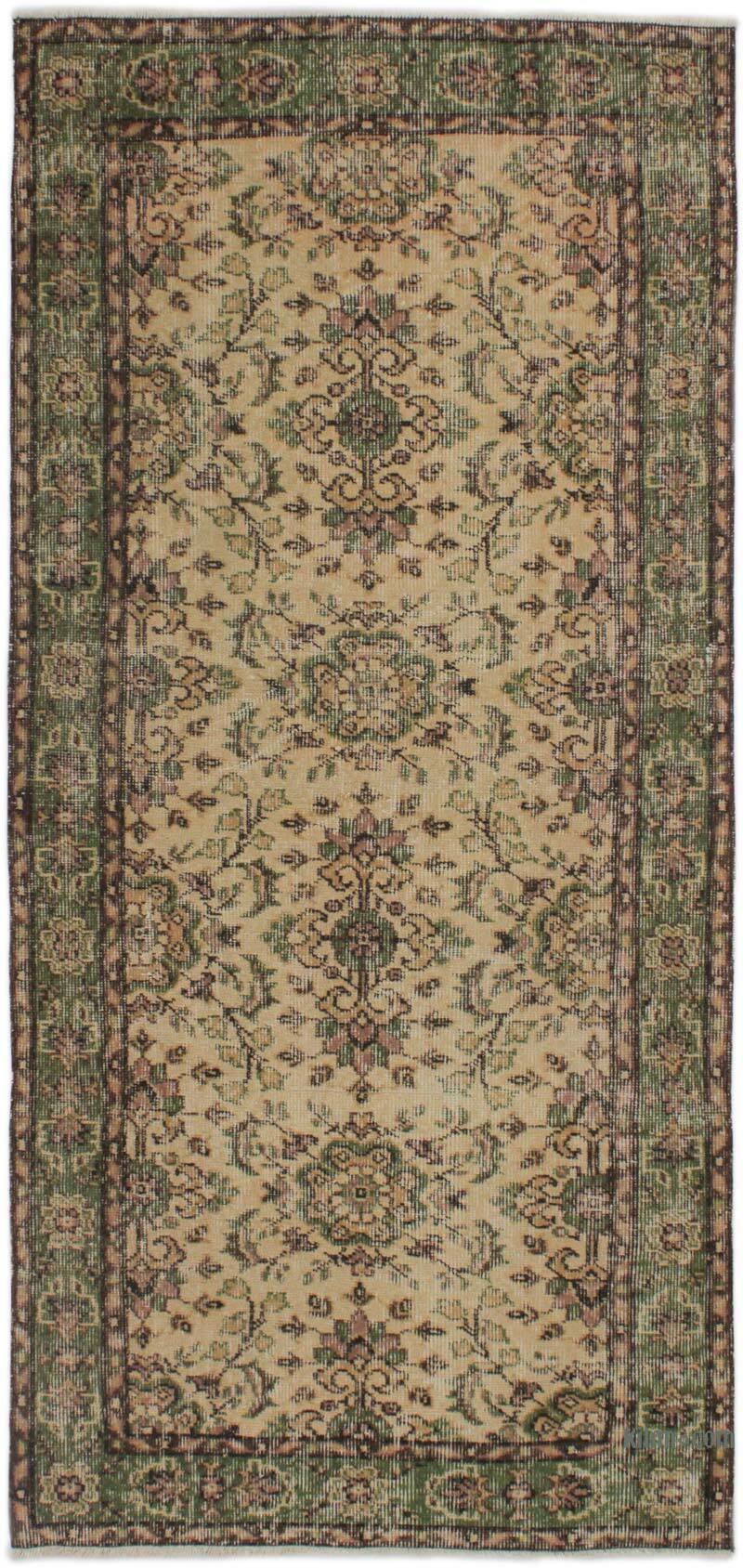 Alfombra Vintage Turca Anudada a Mano - 95 cm x 204 cm - K0076853