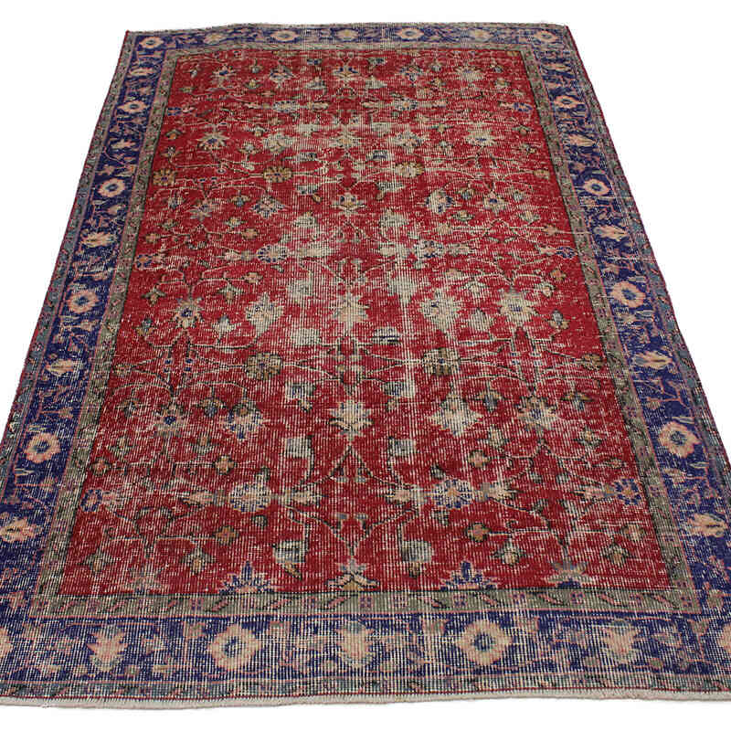 Alfombra Vintage Turca Anudada a Mano - 118 cm x 197 cm - K0076858