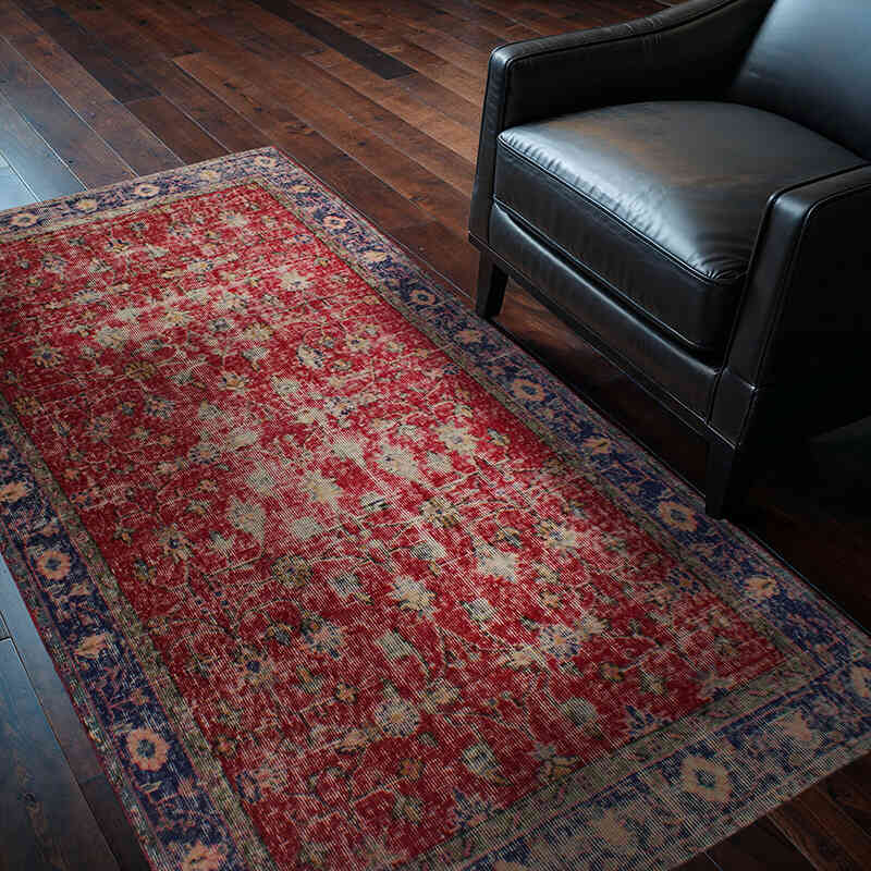 Alfombra Vintage Turca Anudada a Mano - 118 cm x 197 cm - K0076858