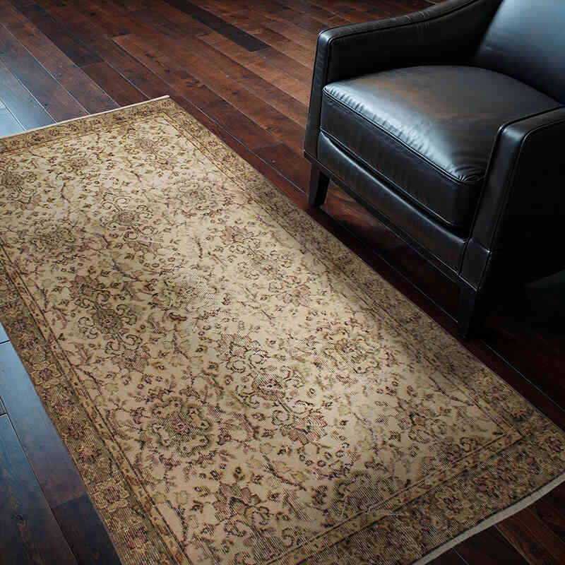 Alfombra Vintage Turca Anudada a Mano - 110 cm x 202 cm - K0076866