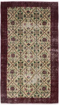 Vintage Turkish Hand-Knotted Rug - 3' 8" x 6' 8" (44" x 80")