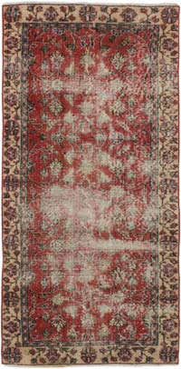 Alfombra Vintage Turca Anudada a Mano - 90 cm x 188 cm