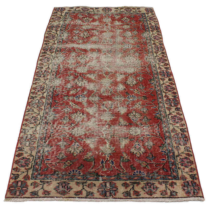 El Dokuma Vintage Halı - 90 cm x 188 cm - K0076870