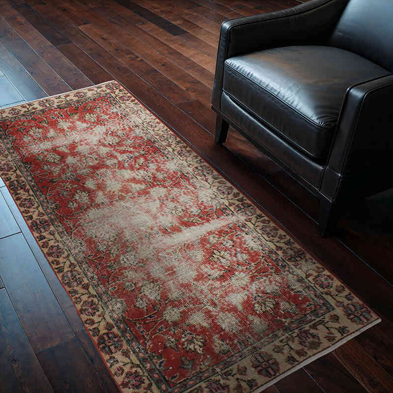El Dokuma Vintage Halı - 90 cm x 188 cm - K0076870