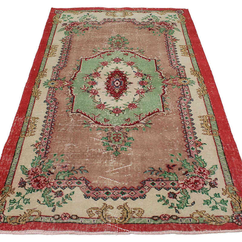 Alfombra Vintage Turca Anudada a Mano - 112 cm x 204 cm - K0076873
