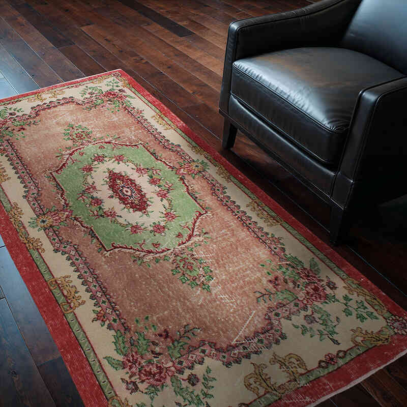Alfombra Vintage Turca Anudada a Mano - 112 cm x 204 cm - K0076873