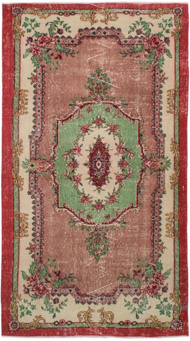 Alfombra Vintage Turca Anudada a Mano - 112 cm x 204 cm - K0076873