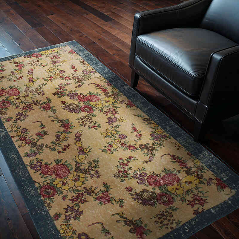 Vintage Turkish Hand-Knotted Rug - 3' 9" x 6' 4" (45" x 76") - K0076875