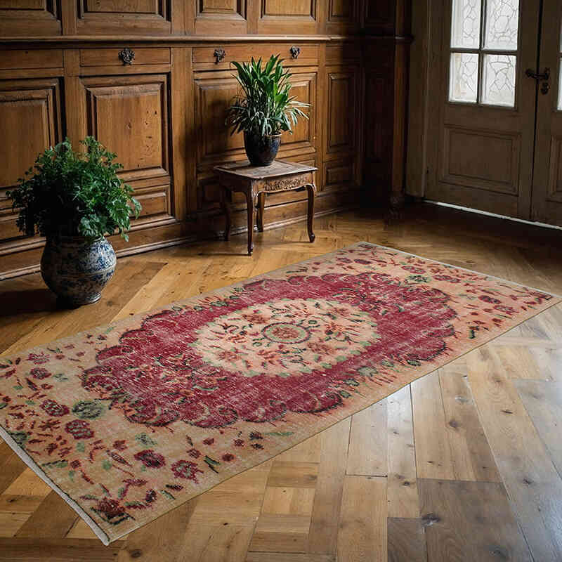 El Dokuma Vintage Halı - 106 cm x 220 cm - K0076877