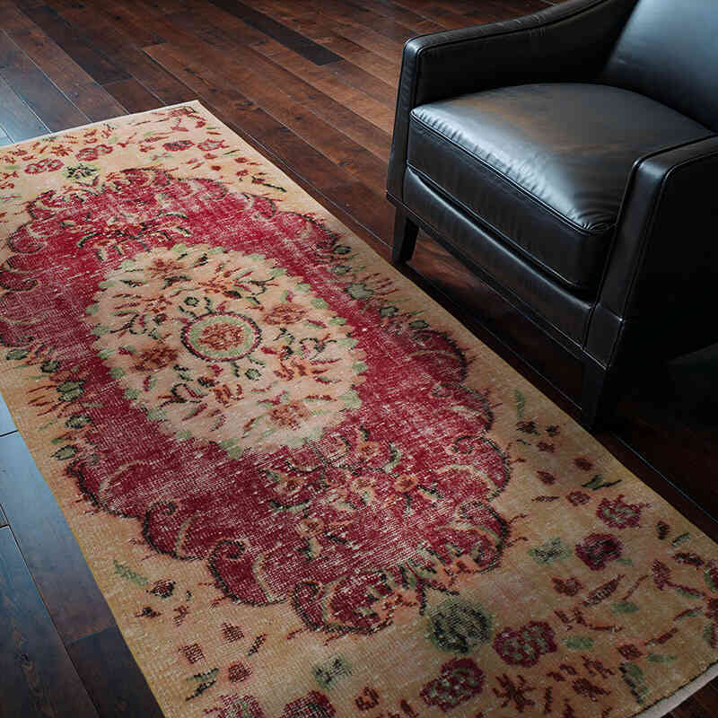 El Dokuma Vintage Halı - 106 cm x 220 cm - K0076877