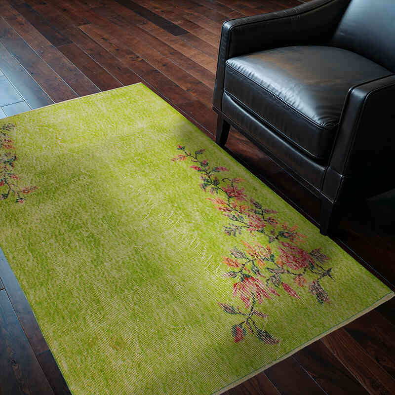 Vintage Turkish Hand-Knotted Rug - 116 cm x 162 cm - K0076887