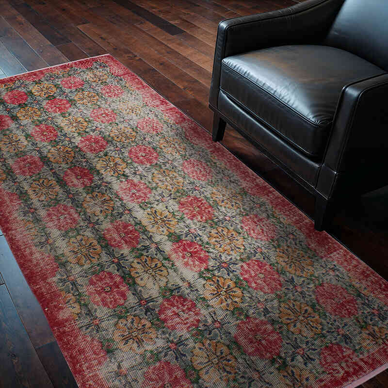 El Dokuma Vintage Halı - 107 cm x 206 cm - K0076889