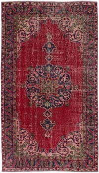 Alfombra Vintage Turca Anudada a Mano - 114 cm x 203 cm